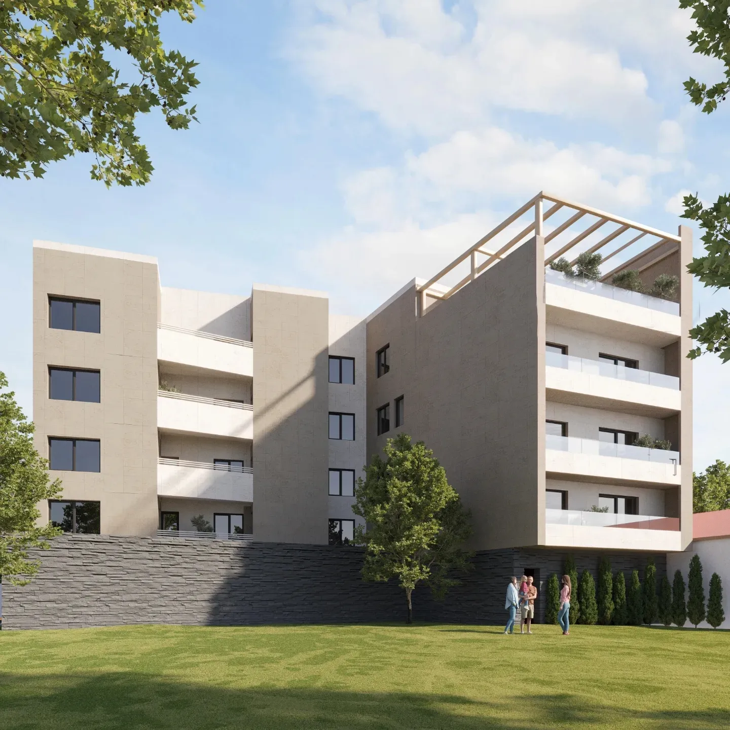 Dvorišna strana zgrade Trg mučenika 8A